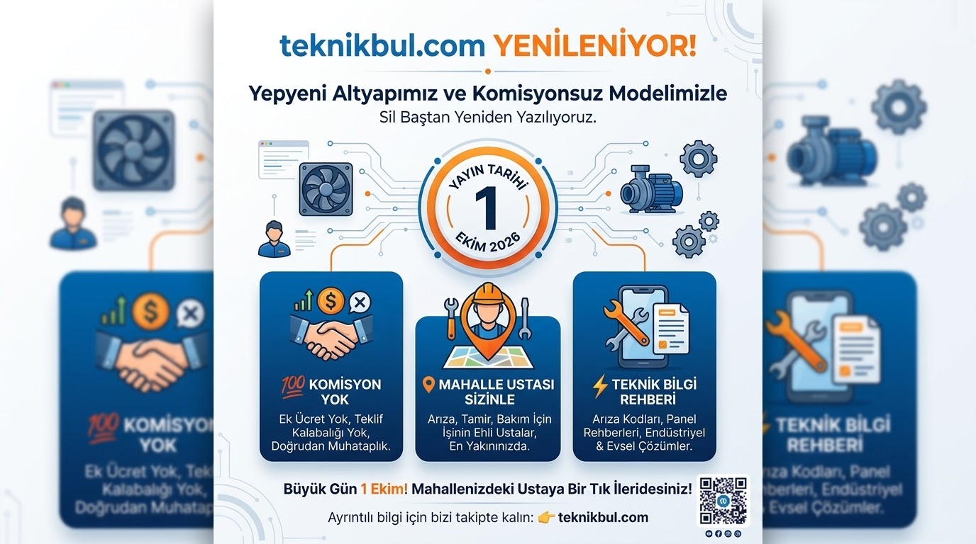 81 İl ve 957 İlçede Komisyonsuz Teknik Servis Hizmeti: teknikbul.com 1 Ekim’de Açılıyor!